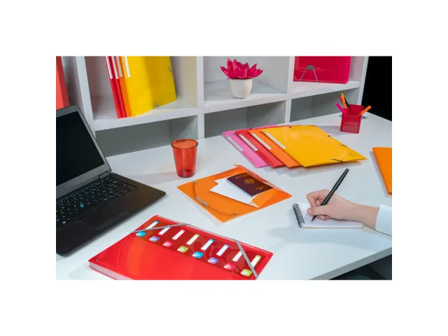 Elastomap A4 3 kleppen IDERAMA Maxi Capacity glanskarton oranje