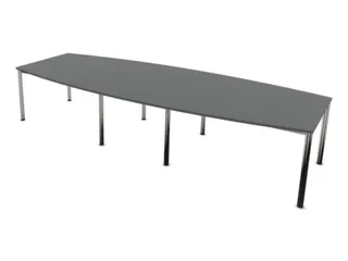 vergadertafel,HxBxD 740x3600x1400mm,vatvormig,MS-donkergrijs - 1