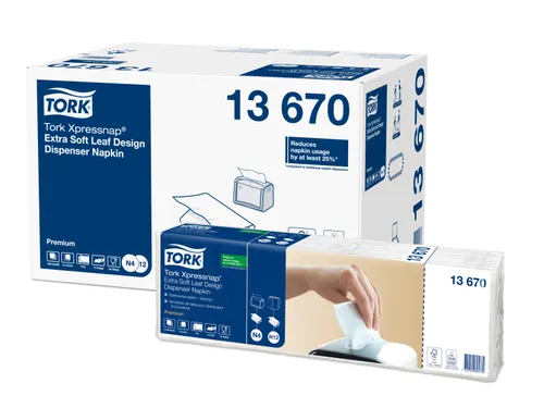 Tork 13670 Xpressnap Extra Zachte dispenserservet 2-Laags Leaf Design