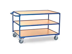 Tafelwagen 2956 300kg 1200x800mm 3 etages hout rubber wielen