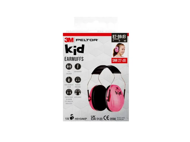 Oorkap 3M Peltor voor kinderen H510AK 87-98 dB roze