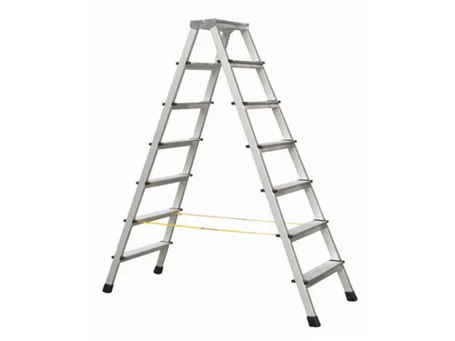 trapladder,NL,beide zijden,2x7aluminium gegroefd,balk L 1,9m,aluminium