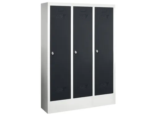 lockerkast v. kinderen,HxBxD 1300x780x300mm,3vak,RAL7035,front RAL7016