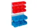 plaque à fentes av. bacs,HxlxP 340x385x130mm,15bacs,bacs ROUGE/BLEU