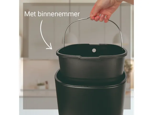 Afvalbak Desq 6130.09 Touch 30 liter RVS zwart