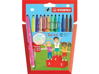 Trio A-Z viltstift 12 stuks geassorteerd - 1