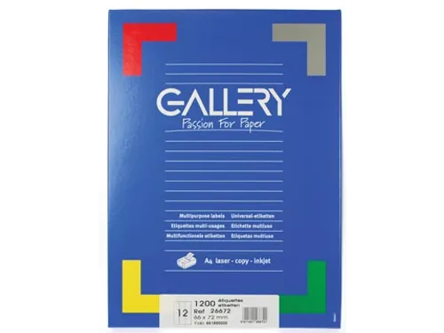 Gallery Witte Etiketten 66x72 mm Ronde Hoeken