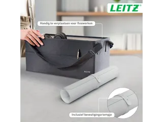 Bureau-onderlegger Leitz 80x40cm oprolbaar grijs - 6