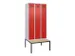 locker met bank,voor scheiding van kleding,HxBxD 2120x900x815mm,3vak