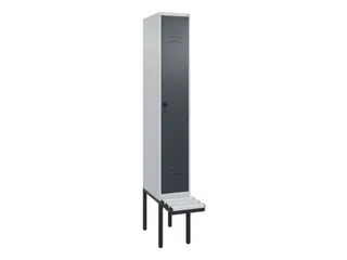 locker met bank,HxBxD 2120x300x815mm,1vak,vak B 300mm,draaigrendel - 1