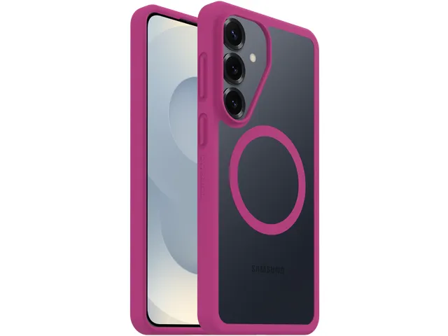 React Samsung S26 Plus Hoesje Magnetic Back Cover Roze Transparant
