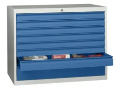 ladekast 800x1023x600mm 8laden cilinderslot RAL7035 front RAL5012