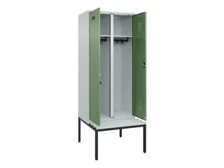 locker met bank,voor scheiding van kleding,HxBxD 2120x800x815mm,2vak - 1