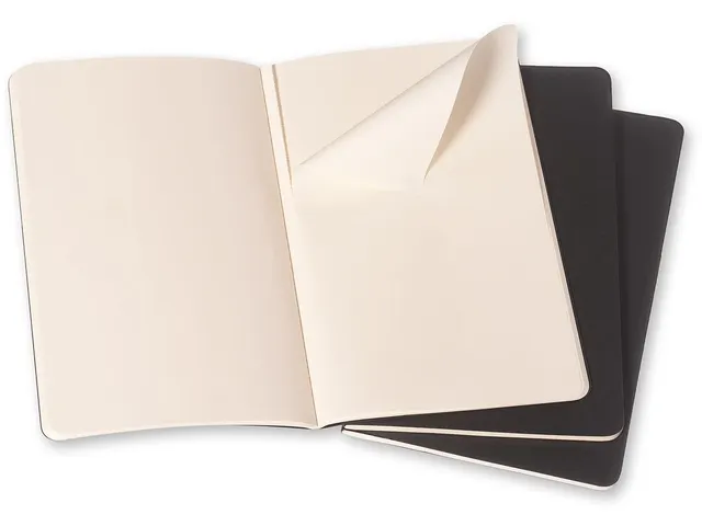 Schrift Moleskine 130x210mm blanco 160 pagina's 70gr zwart set à 3 st