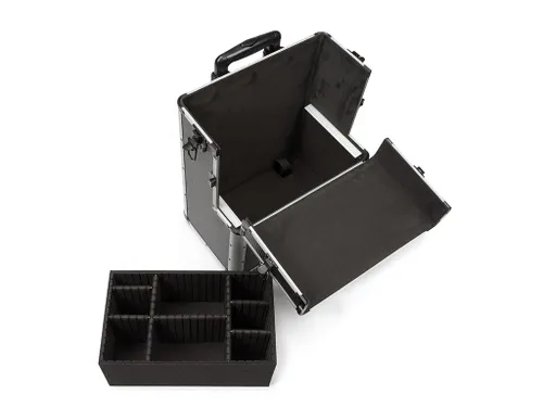 Gereedschapskoffer Aluminium Trolley 370x270x670mm Zwart