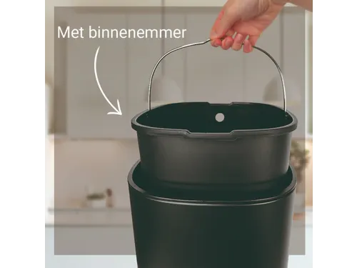 Afvalbak Desq 6130.09 Touch 30 liter RVS zwart