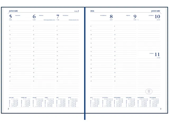 Agenda 2027 Ryam Weekplan Mundior 7dagen/2pagina's zwart