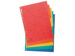 Tabbladen glanskarton 225g 5-delig A4 Assorti