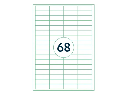 Etiketten Zelfklevend Wit 68 op A4 48.5x16.9mm 1000 Vel
