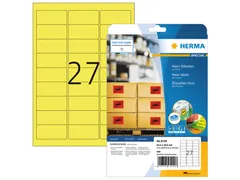HERMA 5140 Gekleurde etiketten A4 63,5x29,6mm Neon Geel 540 stuks