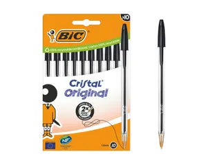 Balpen Bic Cristal medium zwart blister à 10 stuks - 3