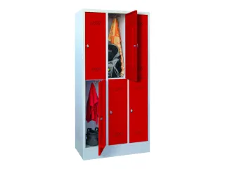 dubbeldekse locker,HxBxD 1850x900x500mm,3x2vak.,RAL7035,front RAL3000 - 2