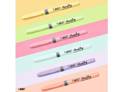 Markeerstift Bic grip Highlight your life assorti blik à 15 stuks