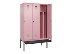 locker met bank,voor scheiding van kleding,HxBxD 2120x1200x815mm,3vak