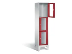 lockerkast 1850x420x500mm 1x3 vakken Cilinderslot Poten, RAL3003