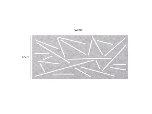 Akoestisch Bureaupaneel met patroon uitsnede 60x160cm Lichtgrijs