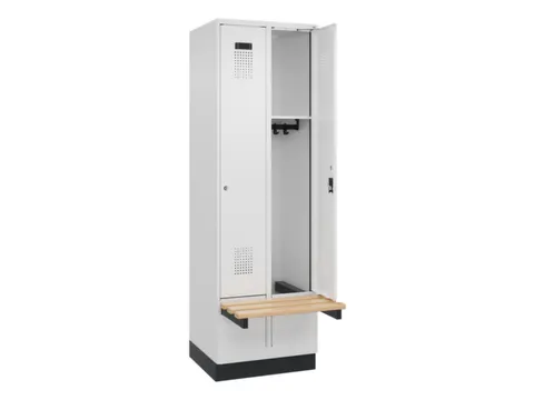 locker met bank,HxBxD 1950x600x815mm,2vak,vak B 300mm,cilinderslot