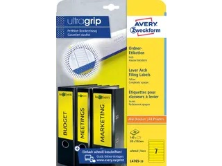 Rugetiket Avery Zweckform smal 38x192mm zelfklevend geel L4765-20 - 2