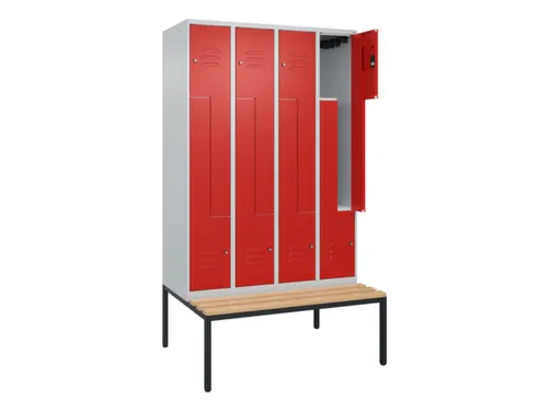 Z-garderobekast,HxBxD 2120x1200x815mm,8vak,vak B 300mm,cil.-slot