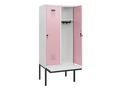 locker met bank,HxBxD 1950x800x815mm,2vak,vak B 400mm,draaigrendel