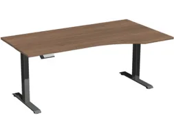 In hoogte verstelbaar bureau in vrije vorm,HxBxD 630-1280x1800x1000mm