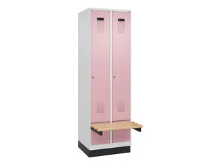 locker met bank,HxBxD 1950x600x815mm,2vak,vak B 300mm,cilinderslot - 2