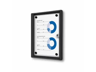 Vergrendelbaar Muurvitrine Magnetisch Economy 1xA4 Zwart - 1