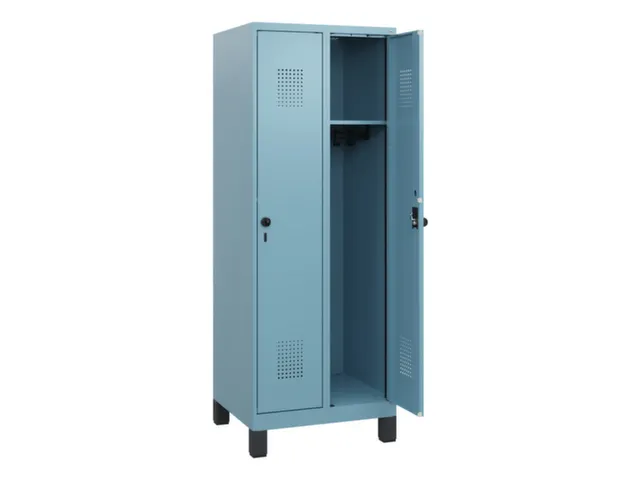 schoollocker,HxBxD 1630x600x500mm,2vak,vak B 300mm,draaigrendel,voeten