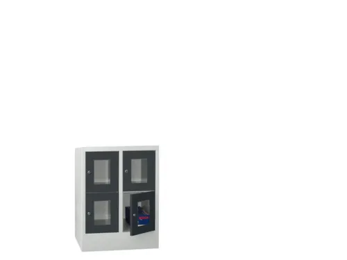 lockerkast,HxBxD 855x600x500mm,2x2vakken,RAL7035,front RAL7016