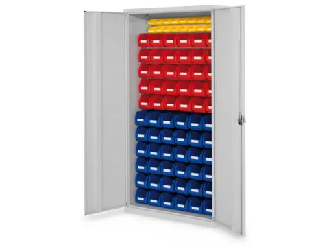 kast met sleufplaat m. bakken,HxBxD 1950x1000x410mm,82bakken PE