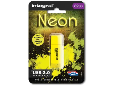 Integral Neon Usb-Stick 3.0, 32gb, Geel
