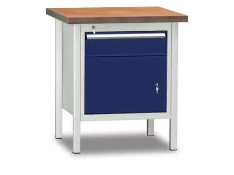 Werkbank 840x750x700mm 1lade 150mm 1bergvak 350mm Ral7035/ral5010