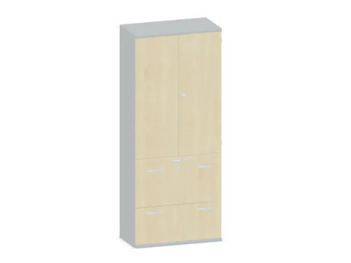 Kantoorkast 1920x800x430mm Decor Romp Lichtgrijs Decor Front Esdoorn