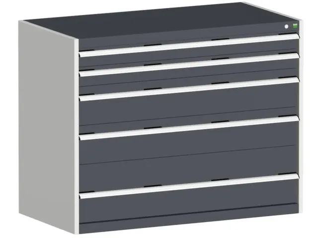 ladekast 1000x1300x750mm 5laden zware lasten RAL7035 front RAL7016