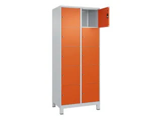 lockerkast,HxBxD 1950x800x500mm,2x5vakken,vak B 400mm,cil.-slot,voeten - 1