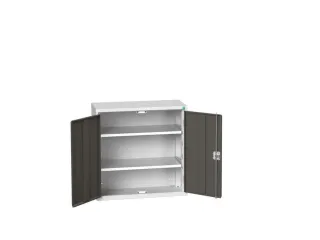 wandkast 800x800x350mm 2xStalen bodem sokkel Ral 7035 front Ral 7016 - 1