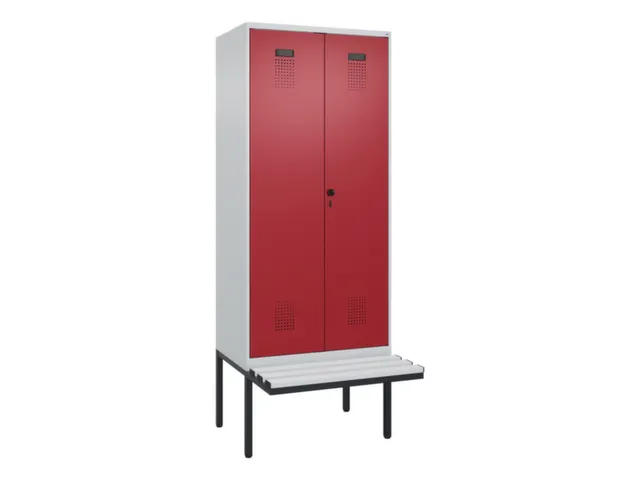 locker met bank,voor scheiding van kleding,HxBxD 2120x800x815mm,2vak