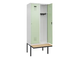 locker met bank,HxBxD 2120x800x815mm,2vak,vak B 400mm,cilinderslot - 1