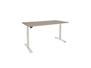 Elektrisch verstelbaar bureau 160x80cm Frame Wit Blad Robson Eiken - 1