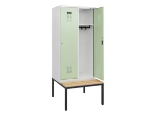 locker met bank,HxBxD 1950x800x815mm,2vak,vak B 400mm,cilinderslot - 1